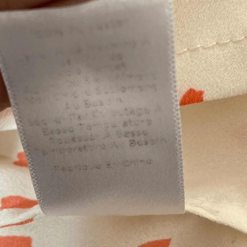 Talbots Nantucket Women's Cream & Orange Dotted Sleeveless Button-Down Blouse SM - Picture 6 of 13